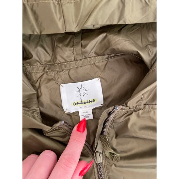 NWOT Aerie OFFLINE Green Oversized Pullover Lightweight Windbreaker Jacket S - Picture 7 of 8